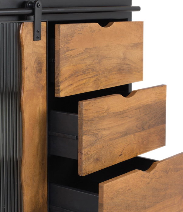 GINER Y COLOMER Aparador de madera de mango y metal negro